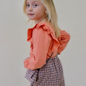 Set fusta pantalon bluza si gentuta iDo 7620 portocalie - Img 3