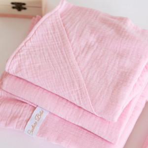 Trusou botez lux din muselina pink - Img 4