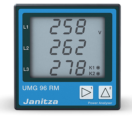 Analizor energie și curent rezidual (RCM), Janitza UMG 96 RM-E, măsurare până la a 40-a armonică, Ethernet, Modbus, server Web