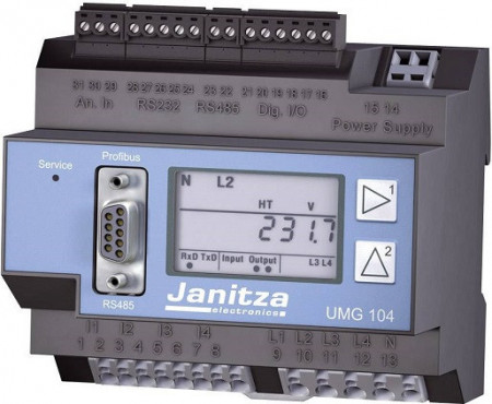 Analizor sistem fotovoltaic Janitza UMG 104, armonice până la rangul 40, Modbus RTU