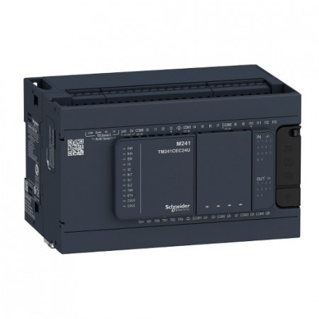 PLC Schneider TM241C24R, 14DI/10DO, iesiri tranzistor si releu, port serial (RJ45), alimentare 100 - 240 Va.c.