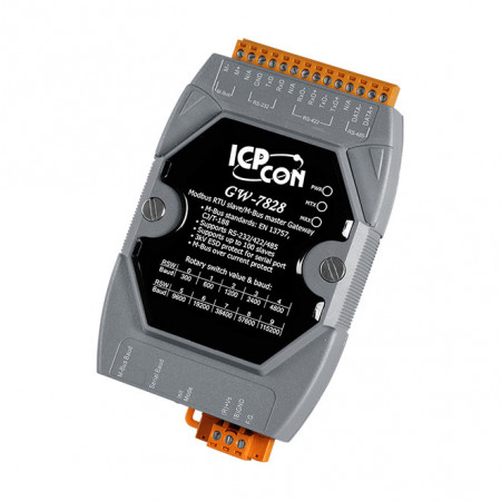 Gateway Modbus RTU slave la M-Bus Master, maxim 100 M-Bus slaves, ICP DAS GW-7828