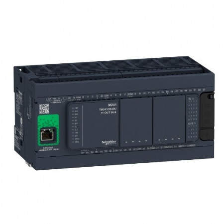 PLC Schneider TM241CE40R, 24DI/16DO, ieșiri tranzistor și releu, Ethernet, port serial (RJ45), alimentare 100 - 240 Va.c.