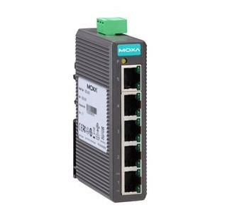 Switch 5 porturi Ethernet, fără management, nivel entry-level, Moxa EDS-205