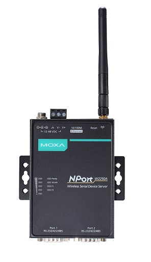 Convertor serial la WiFi cu 2 porturi seriale RS-232/422/485, Moxa NPort W2250A/EU