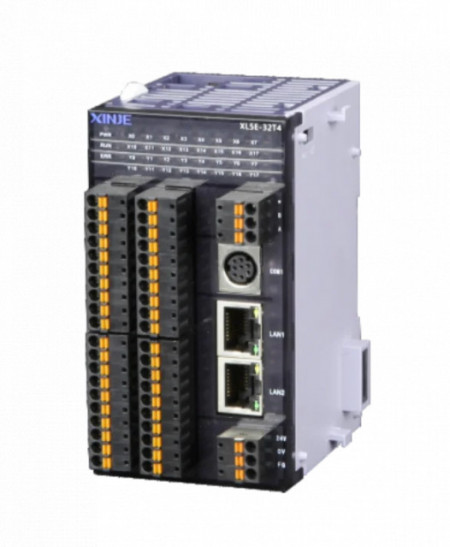 PLC Ethernet Super-Slim XINJE XL5E-32T4, 16 DI / 16 DO, ieșiri în tranzistor, 4 intrări de numărător rapide, 2 porturi Ethernet