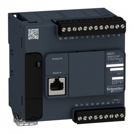 PLC SCHNEIDER ELECTRIC TM221C16T, 9DI/7DO, iesiri tranzistor, port serial (RJ45), alimentare 24 VDC
