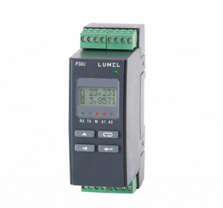 Traductor Lumel P30U, MODBUS, intrare universală de temperatură/curent/tensiune, ieșire 4-20 mA, RS485