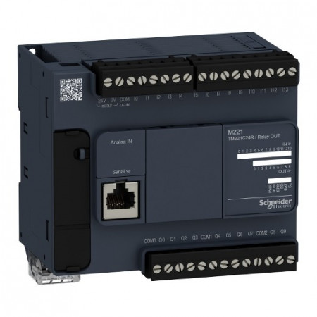PLC SCHNEIDER ELECTRIC TM221C24R, 14DI/10DO, iesiri releu, port serial (RJ45), alimentare 100-240 VAC