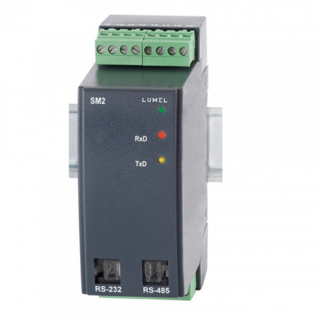 Traductor Lumel SM2, 4 intrări sondă PT100 sau 400 Ohm, MODBUS RTU / ASCII, RS485 / 232, alimentare 85-253 Va.c. / Vd.c.
