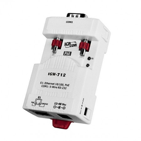 Convertor de protocol industrial ICPDAS TGW-712i, Ethernet, RS-232, conversie Modbus TCP - RTU