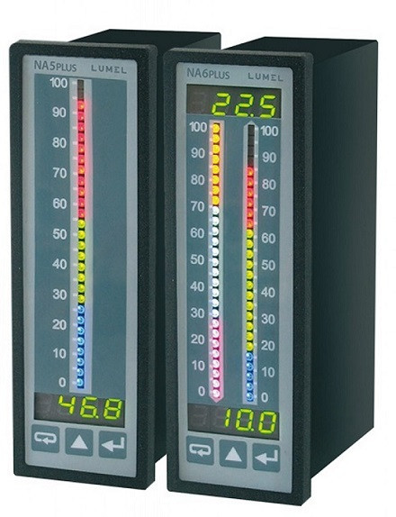 Traductor adresabil universal cu afișare grafică, Lumel NA5Plus/NA6Plus, intrare universală, ieșiri analogice, releu, OC, Modbus RTU