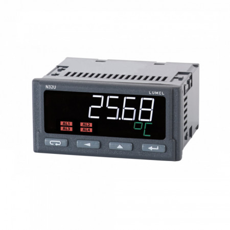 Traductor Lumel N32U, intrare pentru măsurare temperatură, rezistență și semnale standard, 4 ieșiri în releu, RS485, alimentare 85-253 Va.c. sau 90-300 Vd.c.