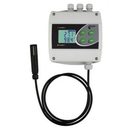 Regulator de temperatură și umiditate Comet H3021, 2 ieșiri releu, sondă de 88 mm cu cablu de 1 m