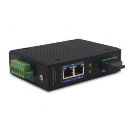 Switch Ethernet industrial ODOT AUTOMATION SYSTEM ES312FP-SC20, POE, 1 port optic 100Mbps, 2 porturi ethernet 100Mbps, conector SC, SM DX, 20KM, alimentare 48-57V DC