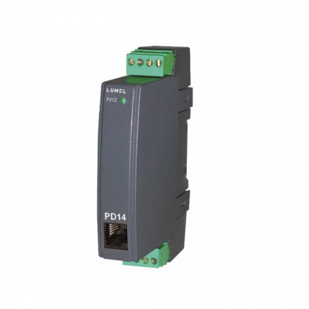 Traductor AC tensiune, curent sau frecvență Lumel P21Z, ieșire în curent, în tensiune, sau RS485, Modbus RTU, izolare galvanică
