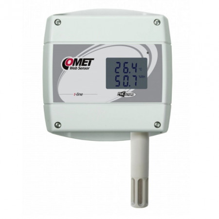 Traductor Web temperatura și umiditate COMET T3610, protocol Modbus TCP, sondă inclusă, ETHERNET, PoE, afișaj local