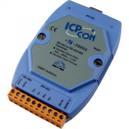 Convertor RS232 la RS422 / RS485, cu interfața RS232 izolată, ICPDAS I-7520A CR
