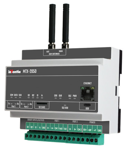 Modul IoT4G Inventia MTX-2050, 4DI/2DO, data logger, Ethernet, Modbus