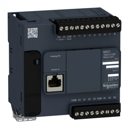 PLC SCHNEIDER ELECTRIC TM221C16R, 9DI/7DO, iesiri releu, port serial (RJ45), alimentare 100 - 240 VAC