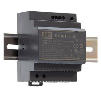 Sursă de alimentare Mean Well HDR-100-48, ieșire 48V, 1.92A, 92.2W, montaj pe șină DIN