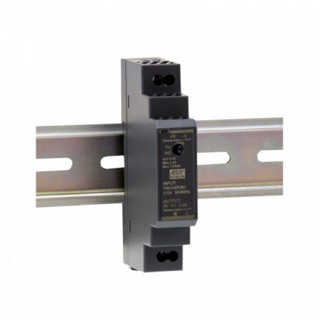 Sursă de alimentare Mean Well HDR-15-15, ieșire 15V, 1A, 15W, montaj pe șină DIN