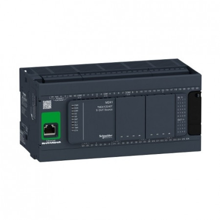 PLC SCHNEIDER ELECTRIC TM241CE40T, 24DI/16DO, iesiri tranzistor, Ethernet, port serial (RJ45), alimentare 24 VDC