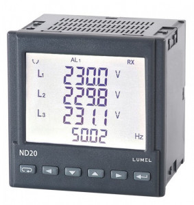 Analizor rețea electrică Modbus Lumel ND20, măsurare parametri rețele trifazate, 1 ieșire analogică 0(4) - 20 mA, Modbus RTU