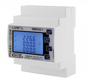 Contor electric inteligent Lumel NMID30-1, certificat MID, Modbus RS485, intrare 1/5A
