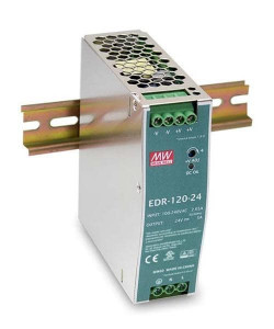 Sursă de alimentare Mean Well EDR-120-24, ieșire 24V, 5A, 120W, montaj pe șină DIN