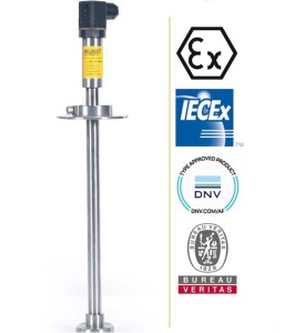 Traductor de nivel hidrostatic rigid cu flanșă mobilă, certificat ATEX, Aplisens PCE-28P/PK/EXI/MR/0:5 KPa/SP/L=10m