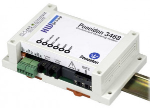 Modul monitorizare și control IP temperatură / umiditate Poseidon2 3468, 8 senzori 1-Wire, 4 intrări digitale, 2 ieșiri releu, Modbus TCP, MQTT