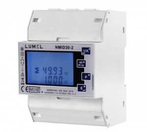 Contor electric Lumel NMID30-2, pentru rețele monofazate și trifazate, certificare MID, Modbus RS-485, măsurare directă max 100A