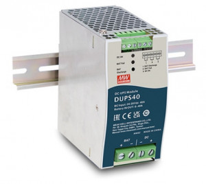 Modul UPS Mean Well DUPS40, ieșire 24V, până la 40A, cu modul de încărcare baterie, montaj pe șină DIN