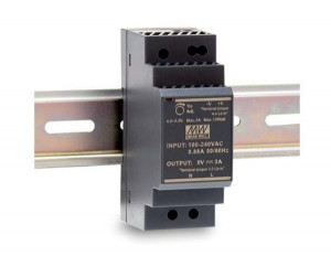 Sursă de alimentare Mean Well HDR-30-15, ieșire 15V, 2A, 30W, montaj pe șină DIN