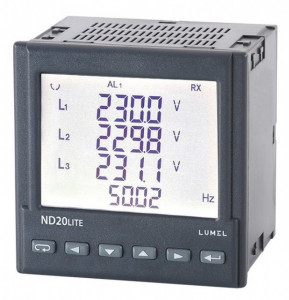 Analizor rețea electrică Lumel ND20 LITE, măsurare parametri rețele monofazate și trifazate, ieșire în releu și în impuls