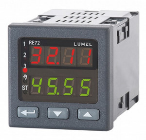 Regulator de temperatură Modbus, Lumel RE72, intrare universală de temperatură, 3 ieșiri în releu, alimentare 85-253 Va.c. / Vd.c.