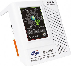Senzor de temperatura, umiditate, CO cu data logger, touch screen, Ethernet, suport Modbus și MQTT, ICP DAS DL-301