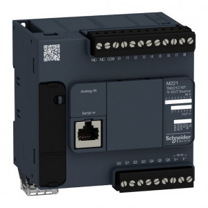 PLC Schneider TM221C16T, 9DI/7DO, iesiri tranzistor, port serial (RJ45), alimentare 24 Vd.c.