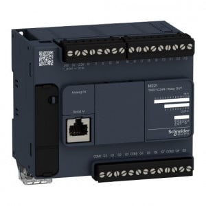 PLC Schneider TM221C24R, 14DI/10DO, iesiri releu, port serial (RJ45), alimentare 100-240 Va.c.