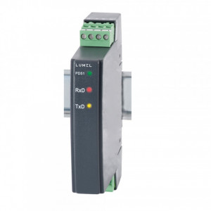 Repetor RS485 și Convertor industrial RS232 la RS485 Lumel PD51, izolat galvanic, montaj pe șină DIN