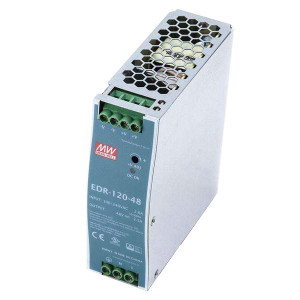Sursă de alimentare Mean Well EDR-120-48, ieșire 48V, 2.5A, 120W, montaj pe șină DIN