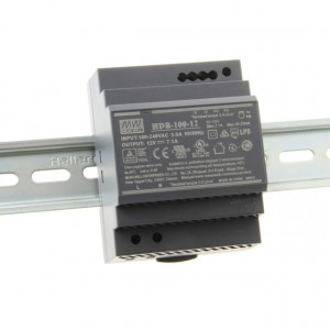 Sursă de alimentare Mean Well HDR-100-12, ieșire 12V, 7.1A, 85.2W, montaj pe șină DIN