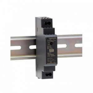 Sursă de alimentare Mean Well HDR-15-24, ieșire 24V, 0.63A, 15.2W, montaj pe șină DIN