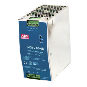 Sursă de alimentare Mean Well NDR-240-48, ieșire 48V, 5A, 240W, montaj pe șină DIN