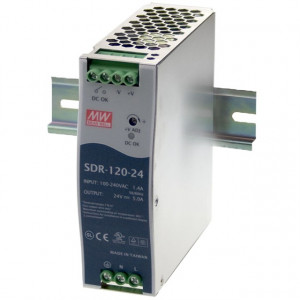 Sursă de alimentare Mean Well SDR-120-12, ieșire 12V, 10A, 120W, montaj pe șină DIN