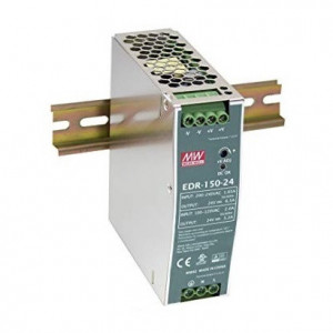Sursă de alimentare Mean Well EDR-150-24, ieșire 24V, 6.5A, 156W, montaj pe șină DIN