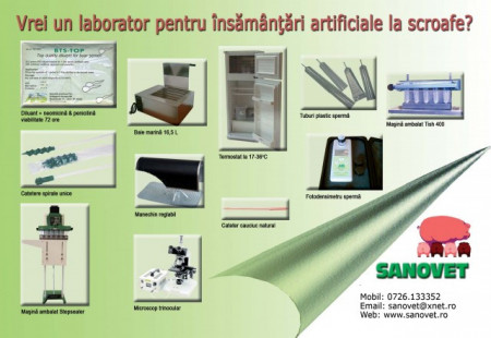 Laborator complet pentru insamantari artificiale la suine