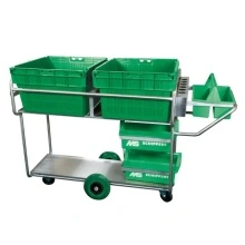 Carucior inox pentru maternitate, complet cu lădițe