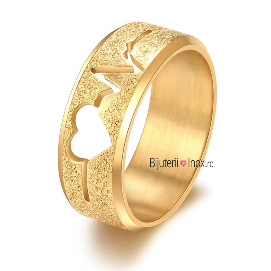 Nou GoldStyle Inel inox Sablat Linia Vietii - IND1109